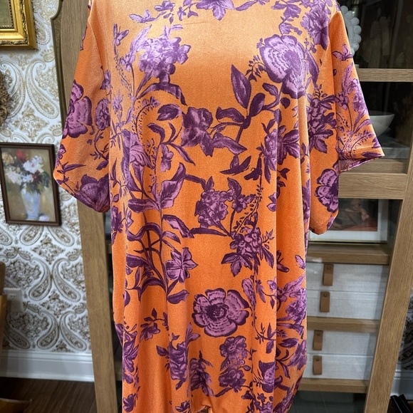 Orange Oversized Relaxed Short Sleeve Tee - Picture 4 of 8